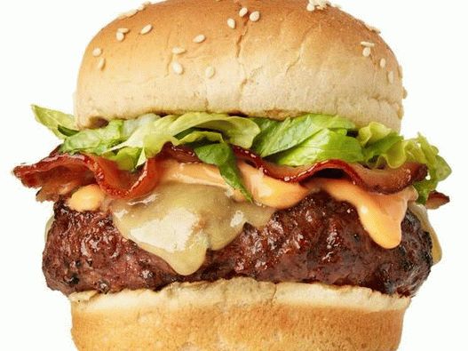 فوتو تشيز برجر مع لحم الخنزير المقدد والمايونيز الحار