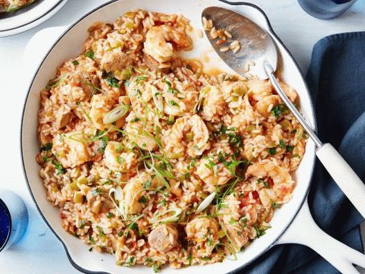 صورة جامبالايا مع الأرز والجمبري