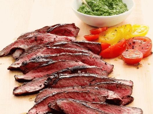 شريحة لحم مشوية مع صور الكبر والأنشوجة