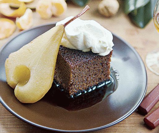 صور الكمثرى في شاي الزنجبيل مع شراب الليمون