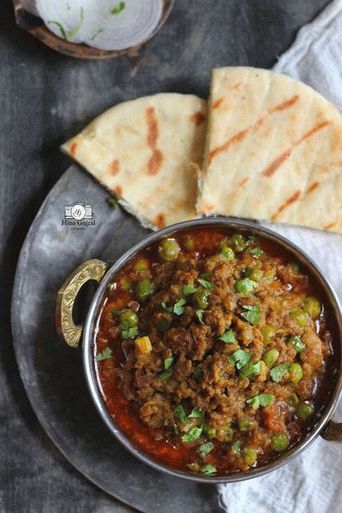 Photo Kima Matar - طبق هندي من لحم العجل ولحم البقر المطحون مع البازلاء الخضراء والتوابل