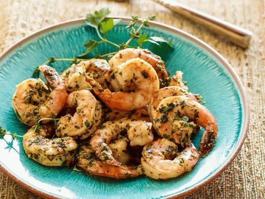 روبيان مشوي بصلصة الثوم