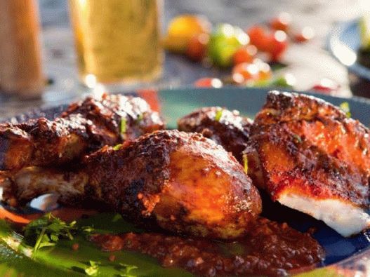 فوتو دجاج مع صوص الخلد على الشواية