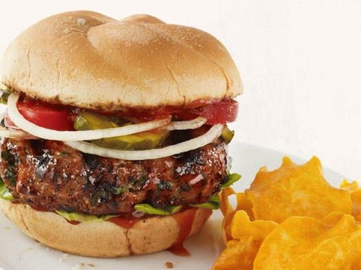 البرغر مع هريس الفاكهة