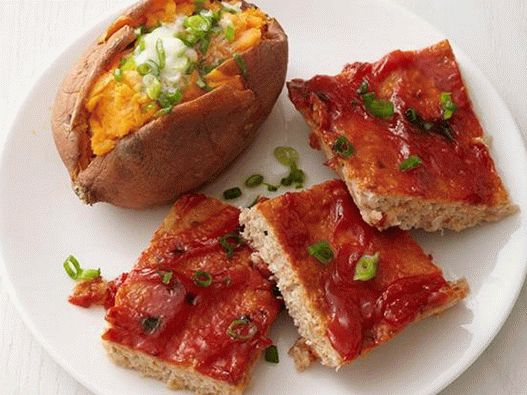 تركيا رغيف اللحم مع البطاطا الحلوة