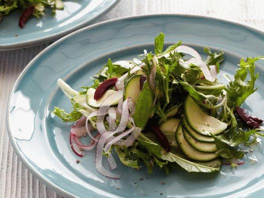 Leafy Frize Salad with Zucchini and Anchovy Dressing