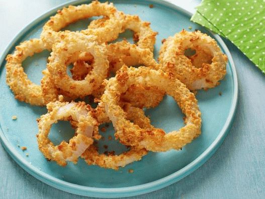 حلقات بصل الصور في الفرن