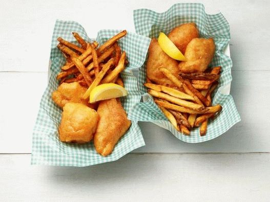 صور سمك في عجينة البيرة مع البطاطس المقلية