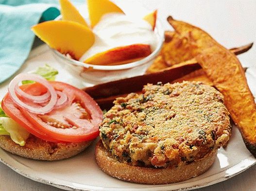 فوتو نباتي برجر مع الفاصوليا واللفت