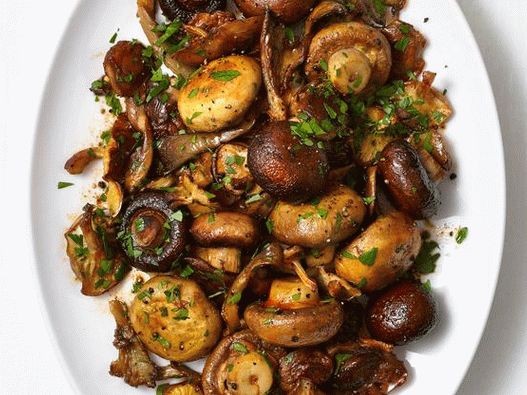 صور فطر الغابات المطبوخة في الفرن